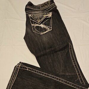 Silver Jeans size 26x32 Dark Wash Embellished Pockets